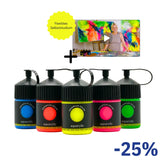 5 x 120ml Aquarylic Color Neon Set inklusive Videokurs