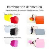 Aquarylic Mixed-Media Starter Set – 3 Medien, 12 Farben